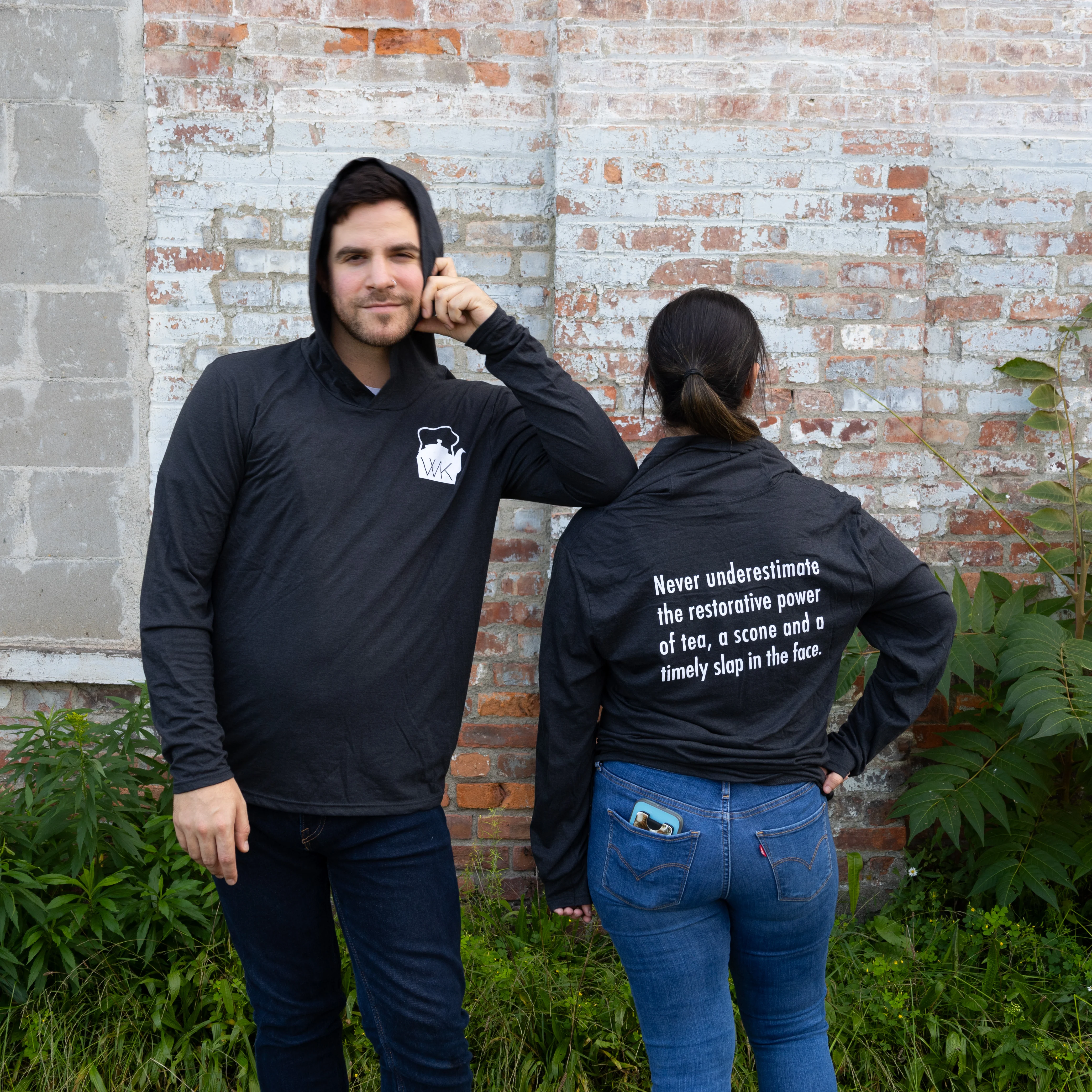 "Never Underestimate..." - Long Sleeve Hooded T-Shirt - Image 3