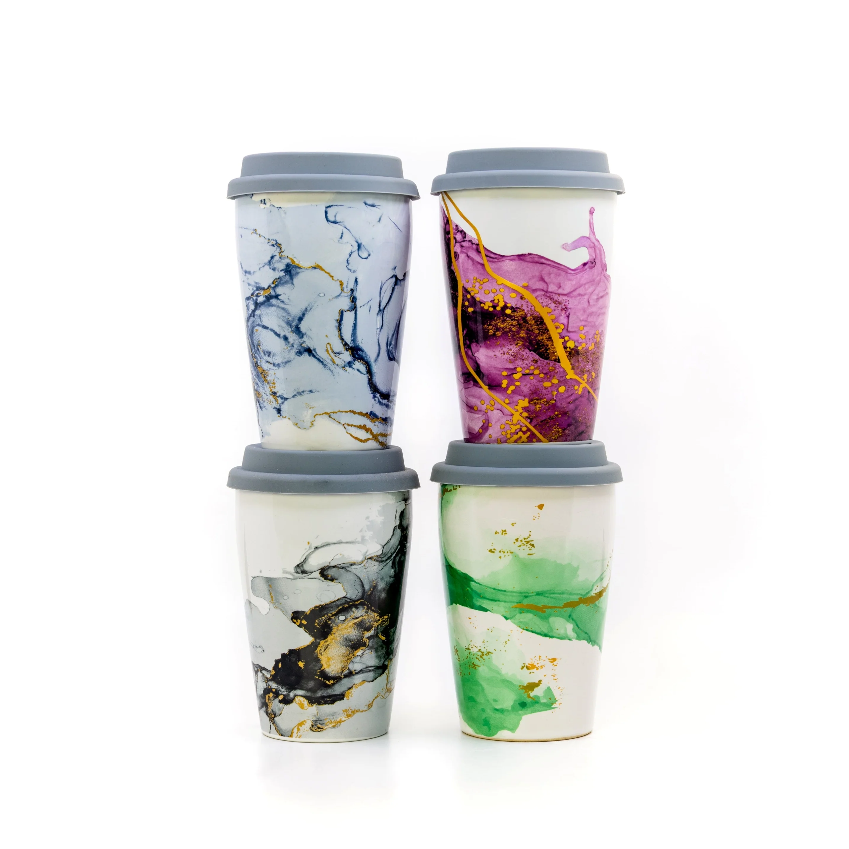 Marble Gemstone Travel Cup with Stainless Steel Infuser - 12oz - Image 4