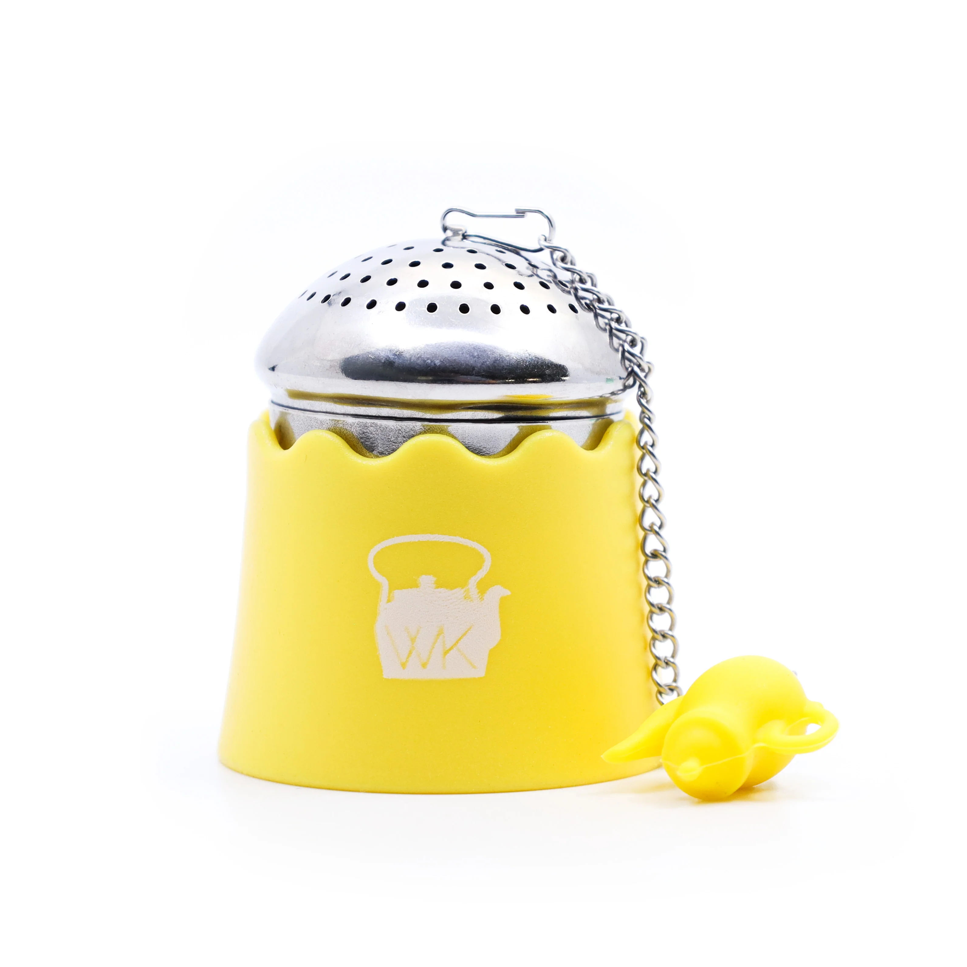 The Egg Stainless Steel Tea Ball Infuser with Drip Tray