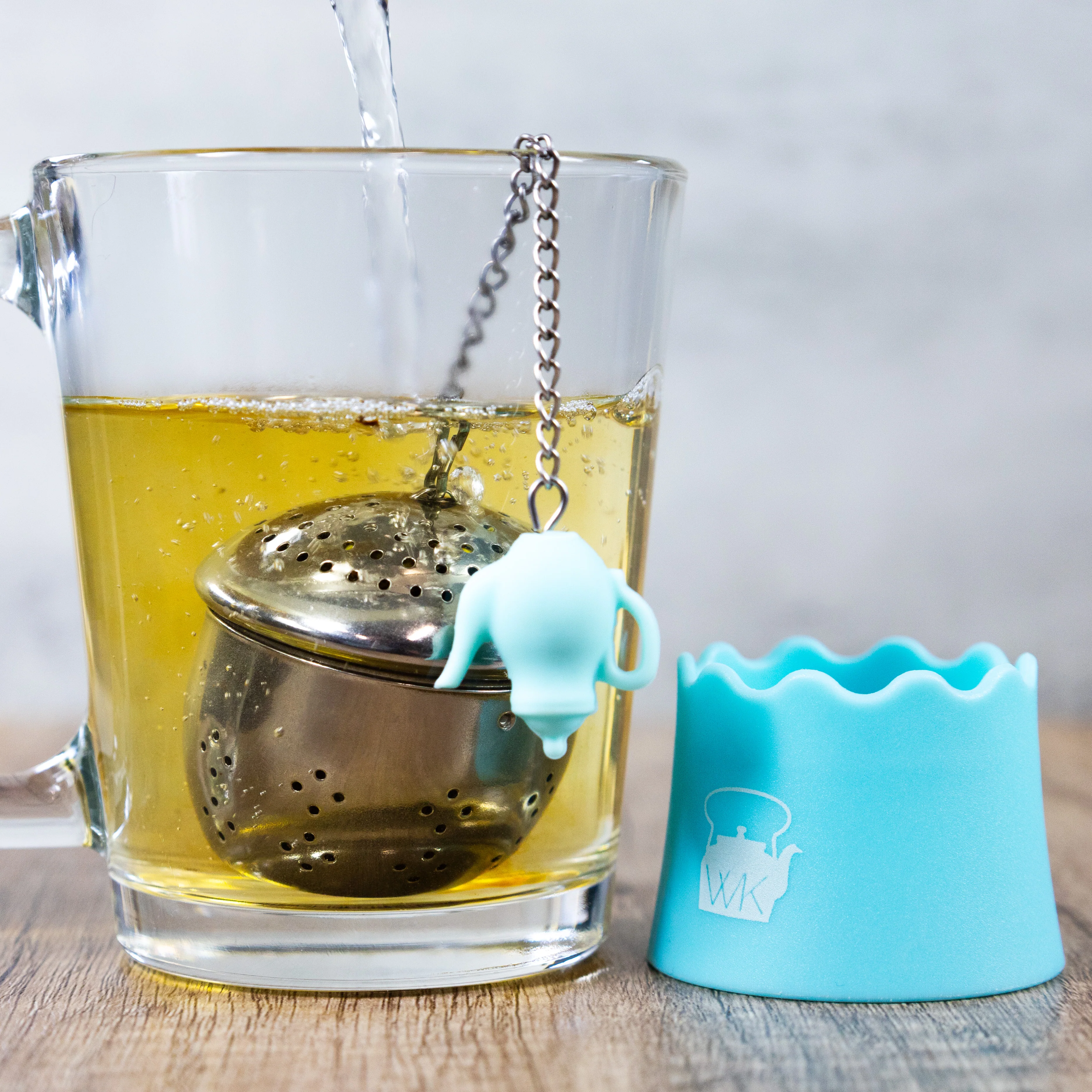 The Egg Stainless Steel Tea Ball Infuser with Drip Tray - Image 2